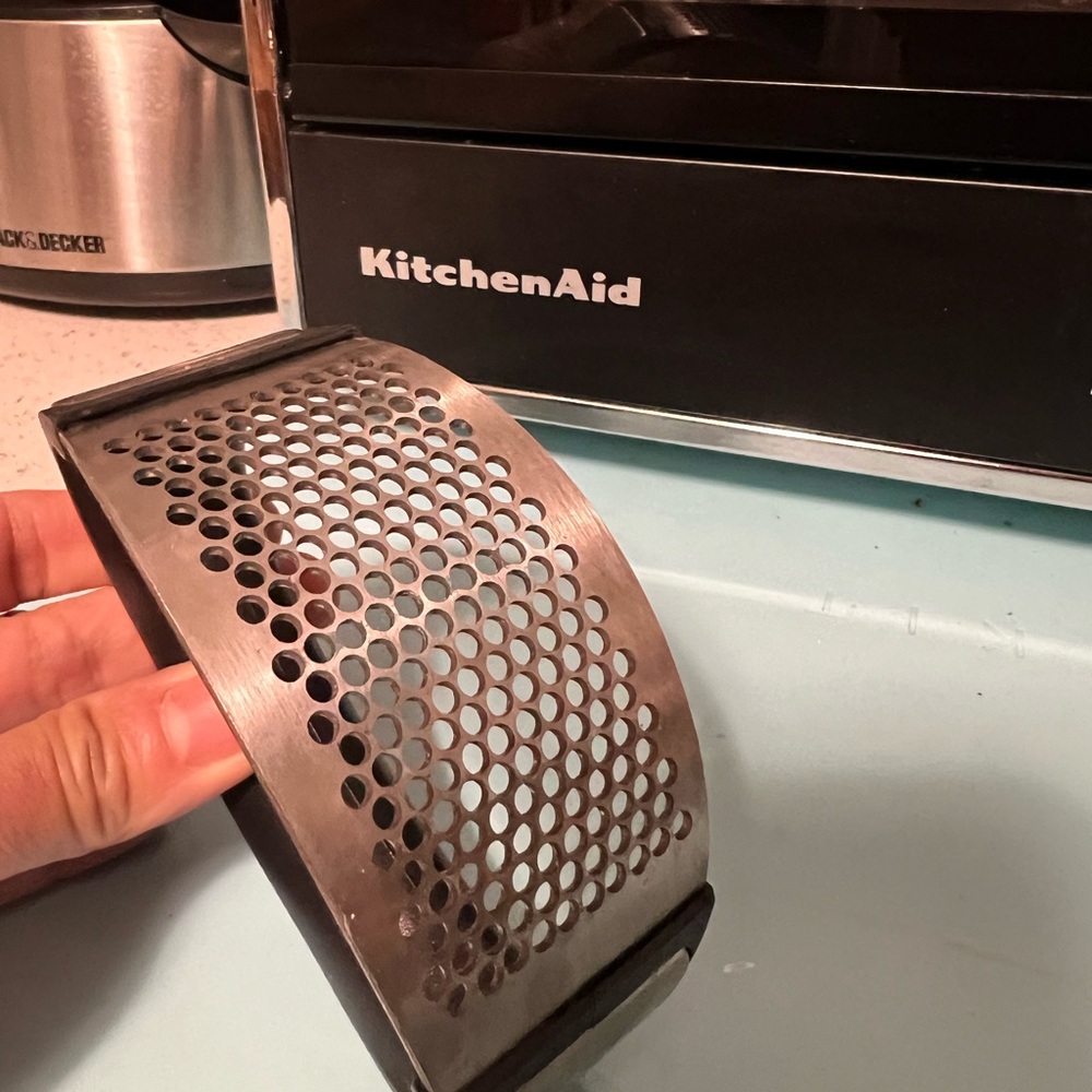 premium stainless steel garlic press and chopper